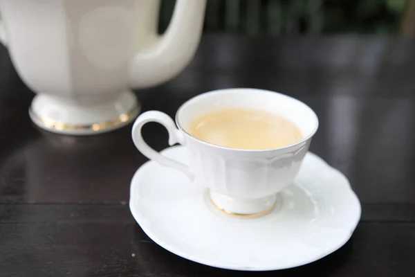 Cup of tea on wood background — Stock Photo, Image