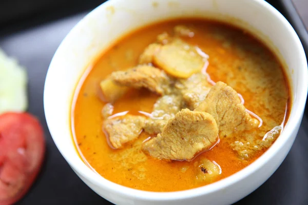 Thai food mussaman curry with rice — Stock Photo, Image