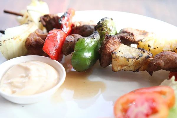 Beef kababs on the grill closeup — Stock Photo, Image