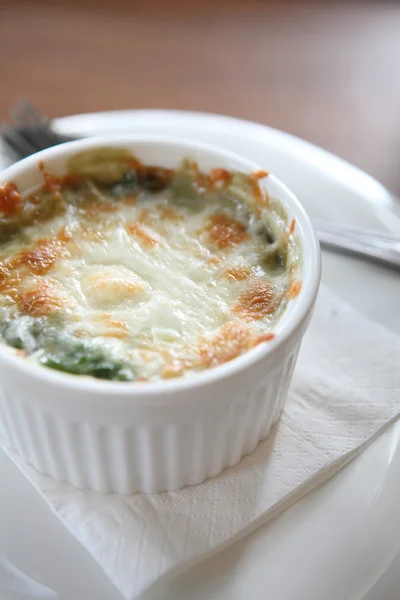 Baked Spinach with Cheese — Stock Photo, Image