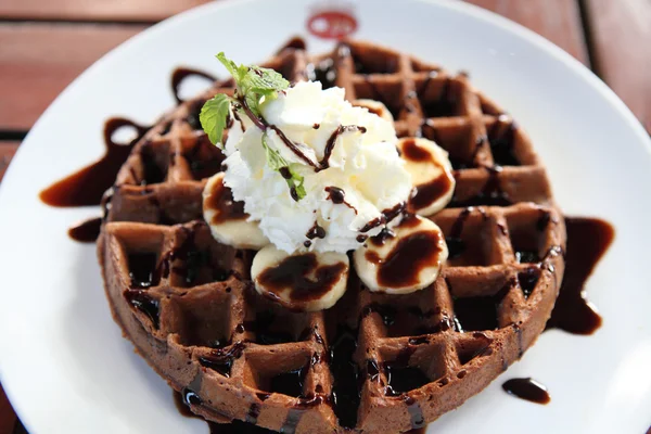 Waffle de chocolate — Fotografia de Stock