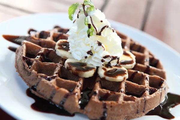 Chocolate Waffle — Stock Photo, Image