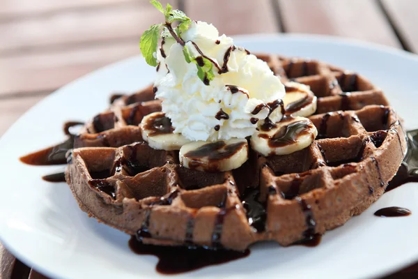 Chocolate Waffle — Stock Photo, Image