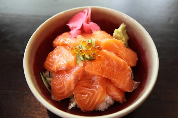 Salomon sushi rice don — Stock Photo, Image