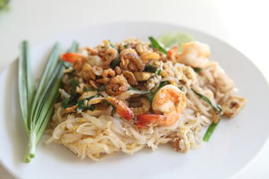 Tay gıda padthai kızarmış noodle ile karides
