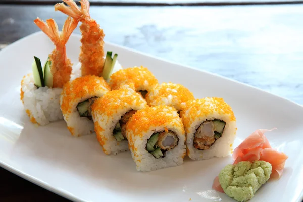 Shrimp tempura maki — Stock Image Shrimp tempura maki Stock Photo