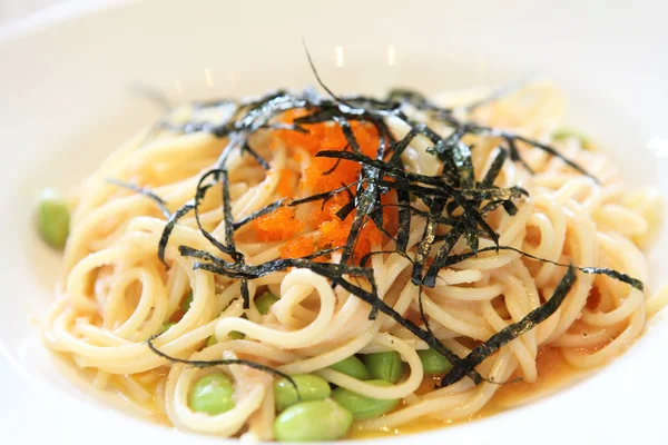 Japanse pasta mentaiko spaghetti — Stockfoto