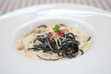 Spagetti mürekkep mürekkep balığı