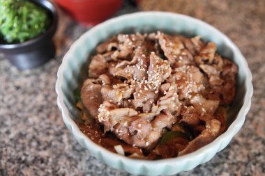 gyudon sığır pirinç Japonca gıda