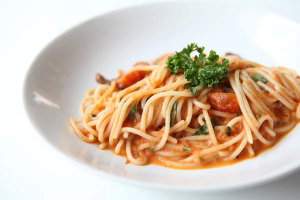 Spagetti paradicsommártással marha — Stock Fotó