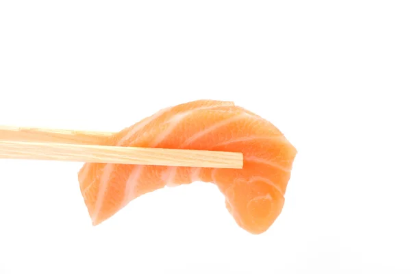 Salmón sashimi aislado en fondo blanco — Foto de Stock