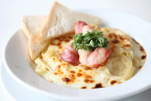 Fettuccine carbonara — Stock fotografie