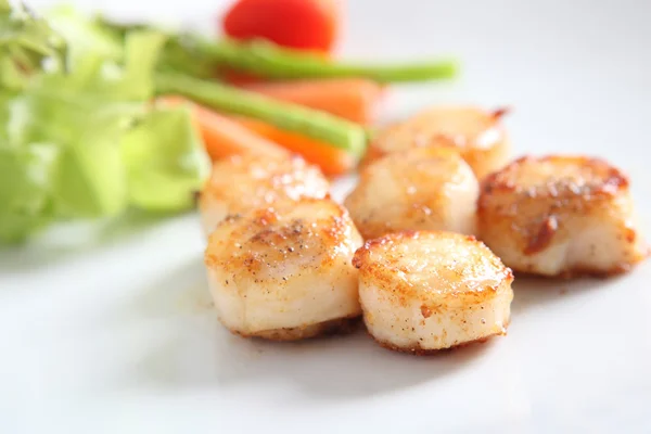 Close up of pan seared sea scallops — Stock Photo, Image