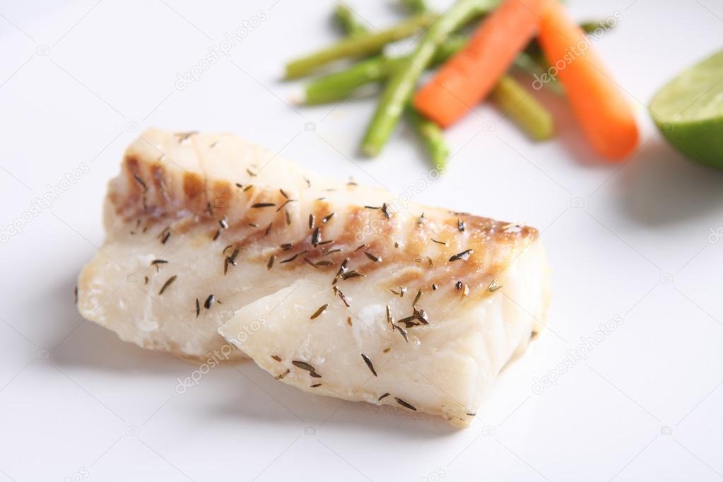 grilled cod fish steak