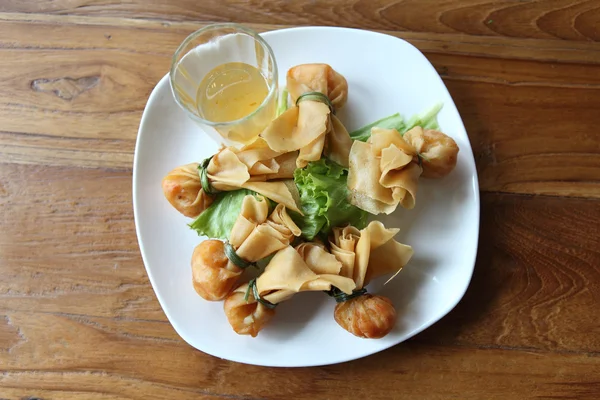 Wonton Oriental deep fried wontons — Stock Photo, Image