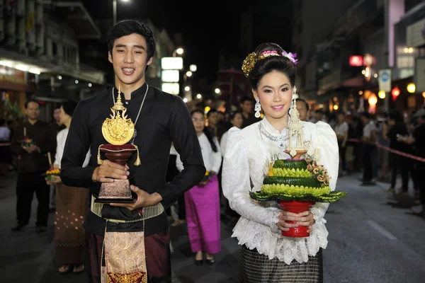 Chiangmai Thajsko - Listopad 18: loy krathong festival, oslavy — Stock fotografie