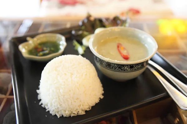 Thai food beef curry with rice — Stock Photo, Image