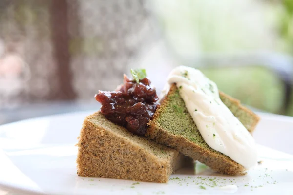 Zöld tea chiffon torta — Stock Fotó