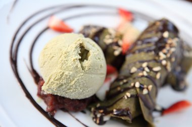 groene thee roomijs met fruit