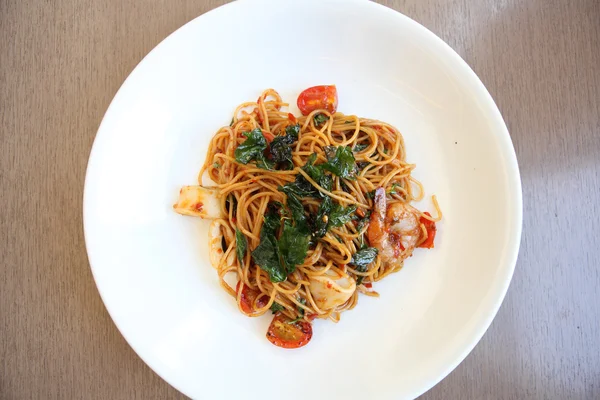Espaguetis mariscos — Foto de Stock