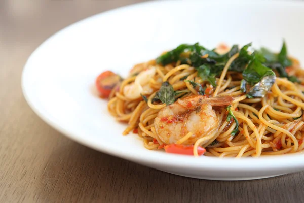 Spaghetti mit Meeresfrüchten — Stockfoto