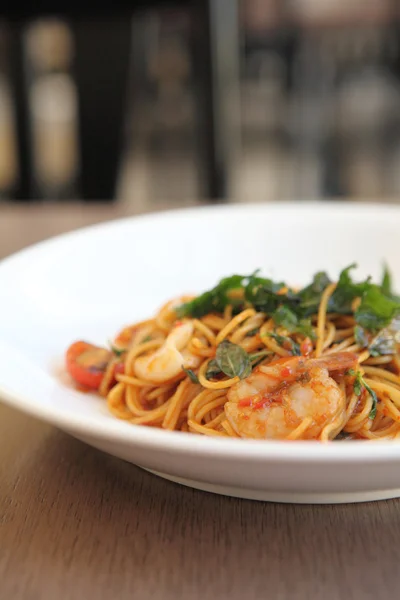Spaghetti zeevruchten — Stockfoto