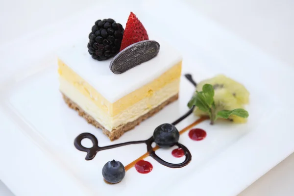 Torta al formaggio mousse di mango — Foto Stock