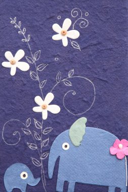dut kağıt fil ve çiçek