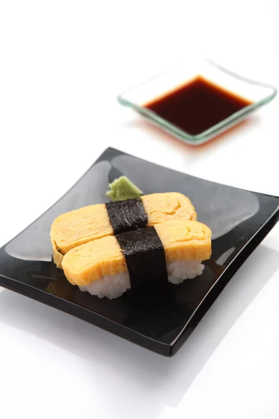 Egg sushi isolated in white background — Stock Photo, Image
