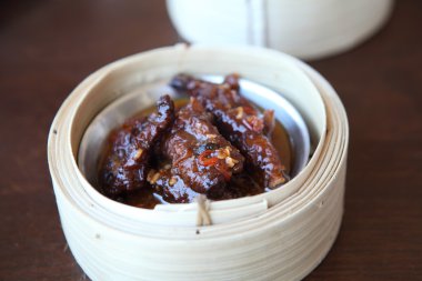 yumcha, dim sum bambu gemi içinde