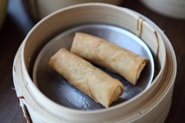 yumcha, dim sum bambu gemi içinde