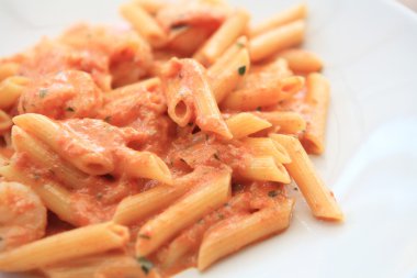 Penne makarna menüsü ve votka domates sosu ile