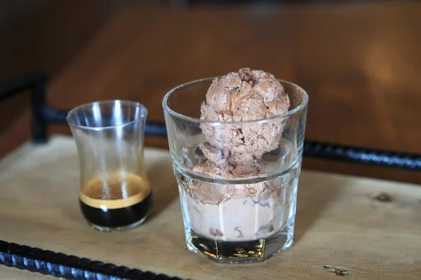 Affogato coffee with ice cream — Stock Photo, Image