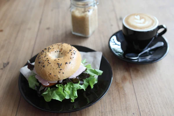 bagel with coffee