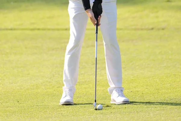 Jovem Jogador Golfe Masculino Campo Golfe — Fotografia de Stock