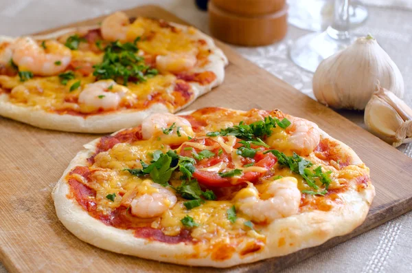 Морепродукти Піца міні Стокове Фото