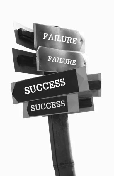 Two road signs with words success and failure — Stock Photo, Image