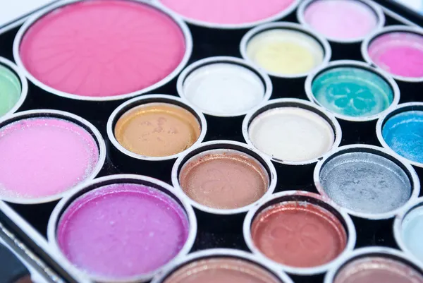 Make-up Pinsel und Lidschatten — Stockfoto