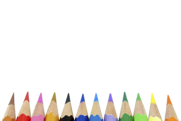 Buntstifte isoliert auf weißem Hintergrund — Stockfoto