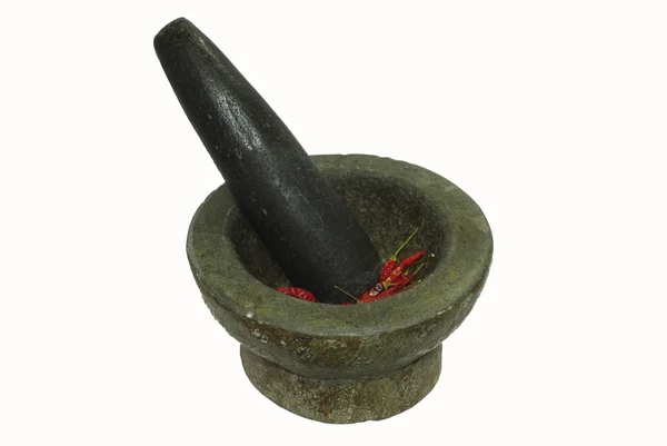 Stone mortar and pestle, thai cooking tool — Stock Photo, Image