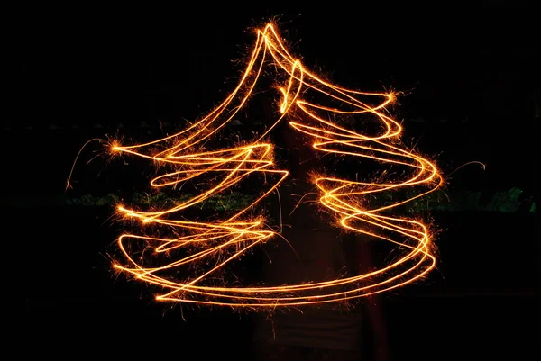 Funkelnder Weihnachtsbaum — Stockfoto