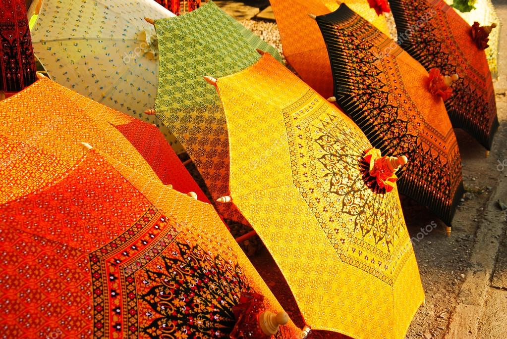 Thai colorful umbrellas — Stock Photo © niamwhan 34933735