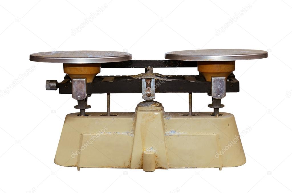 Isolated old weight against a white background