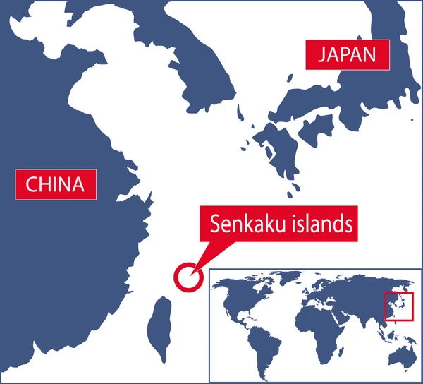 Mapa de Senkaku — Vetor de Stock
