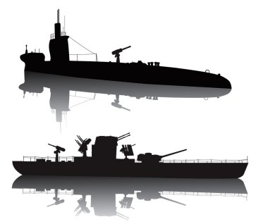 Military silhouettes clipart