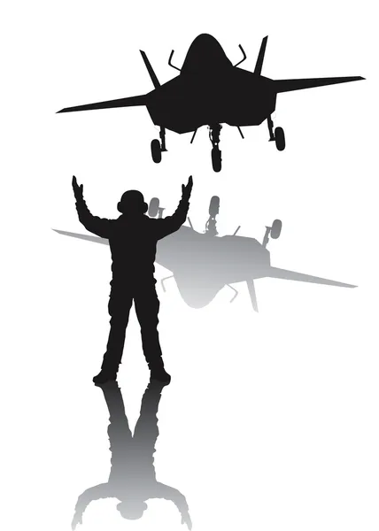 Stealth aircraft silhouette — Stock Vector