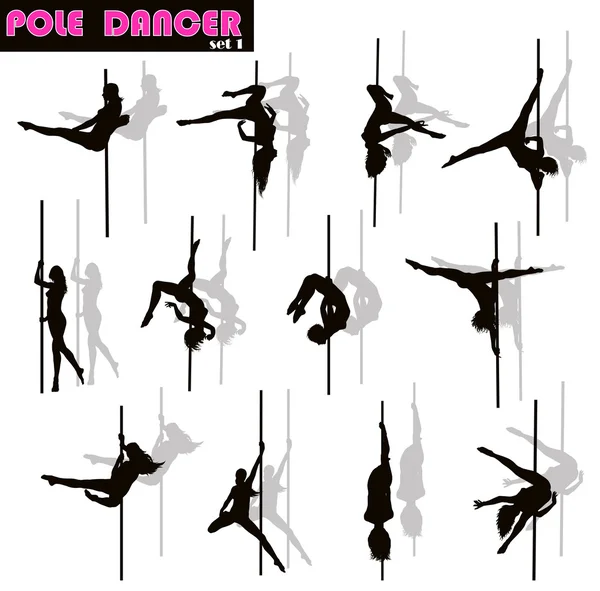 Pole dancer set — Stockvector