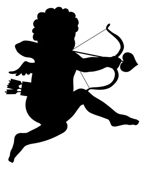 Silhouette Cupidon — Image vectorielle