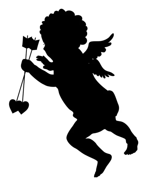 Cupid silhouette — Stock Vector