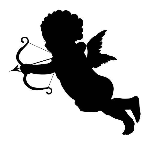 Cupid silhouet — Stockvector